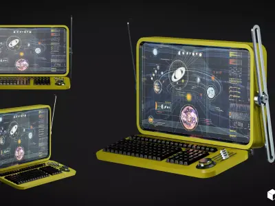 Sci-fi AStro Computer Low-poly 3D model