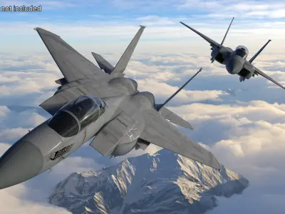  F-15 Silent Eagle in Flight Battle Position 