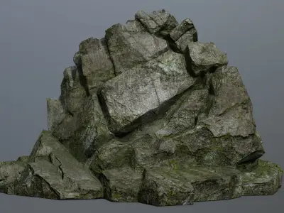 Mountain 1 rock Low-poly 3D model