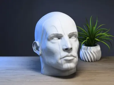 Human modern Headphone Stand Cyborg Headset Stand 3D print model