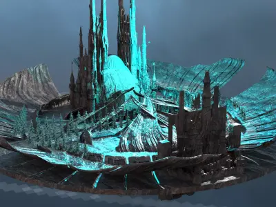 White witches palace 1 exterior new gardens  3D model