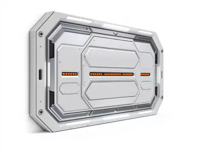 Futuristic SciFi Door model pack Low-poly 3D model