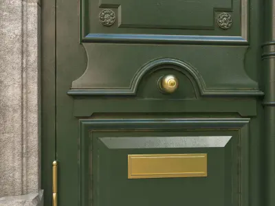 Entrance classic door 02  3D model