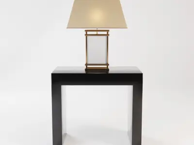 Modern table and lamp Low-poly 3D model