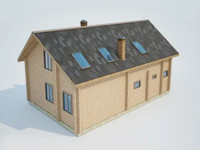 Wooden house 3D model