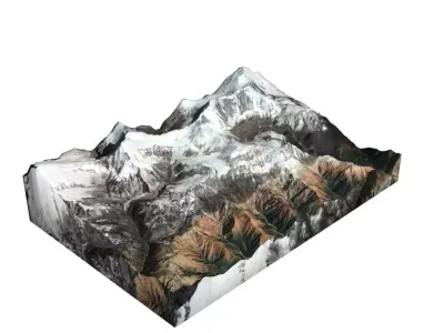 Dhaulagiri VI Mountain Low-poly 3D model