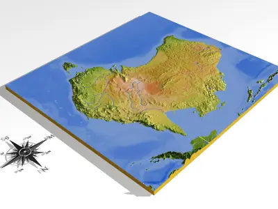 Australia High resolution 3D relief maps 3D model