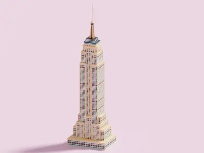 Cartoon Empire State Building New York A 3D model