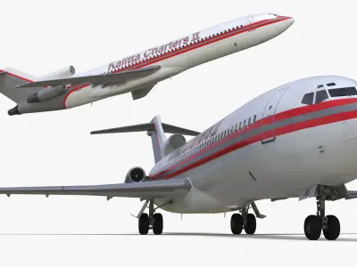  Rigged Boeing 727 Airliners Collection 