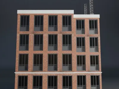 URBAN CITY BUILDING 1 Low-poly 3D model