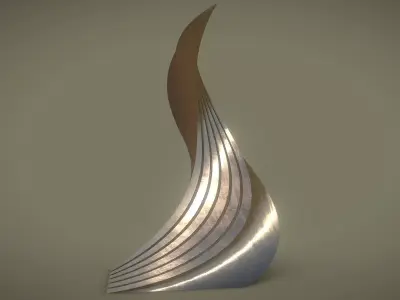 Twisted Layered Tower Bronze 3D model