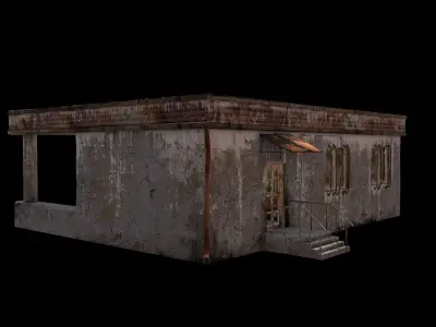 Checkpoint old building Low-poly 3D model