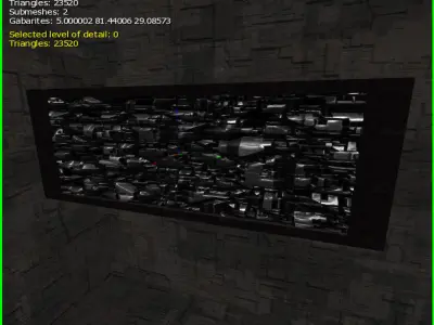 3D Sci-fi Wall Low-poly 3D model