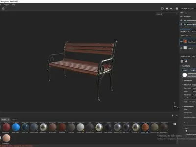 Bench Free low-poly 3D model