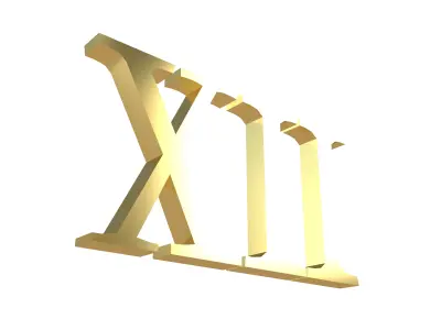 Roman Numerals 12 v1 002 Low-poly 3D model