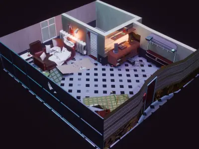 Disco Elysium Hotel Room Free 3D model