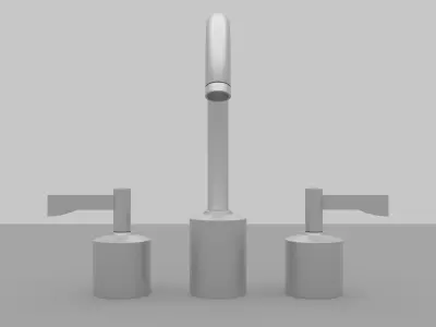 Sink Faucet Set Low-poly 3D model