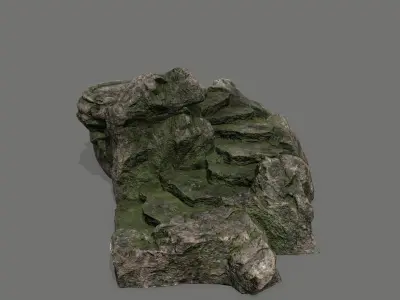 Ladder 2 rock Low-poly 3D model