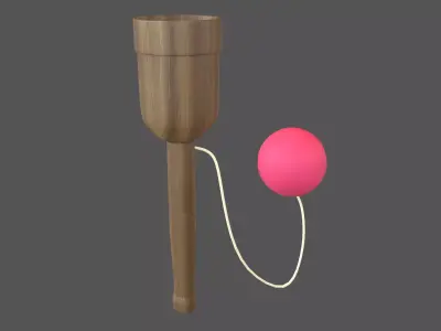 Cup and Ball Game v1 001 Low-poly 3D model