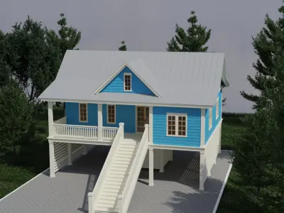 Semi Modern House 1 Low-poly 3D model