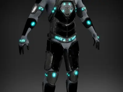 Sci-fi character Low-poly 3D model get