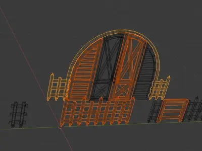 Fantasy woodenfence collection Free low-poly 3D model