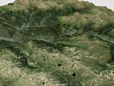 Mountain landscape principality Andorra 3D model