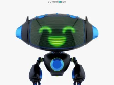 AERIAL BLACK CUTE CAT BOT 3D model