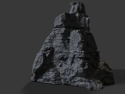 Cliff rock formation Low-poly 3D model