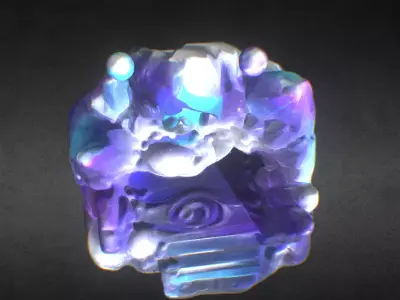 Cosmic Terrain Low-poly 3D model