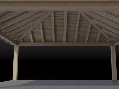 Pavilion Gazebo Pergola Structure Low-poly 3D model