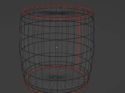 Wooden Barrel Low-poly 3D model