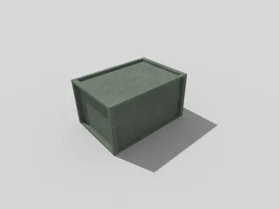 low poly metal crate Low-poly 3D model