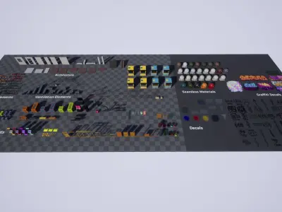 CyberPunk Underpass for UE Low-poly 3D model