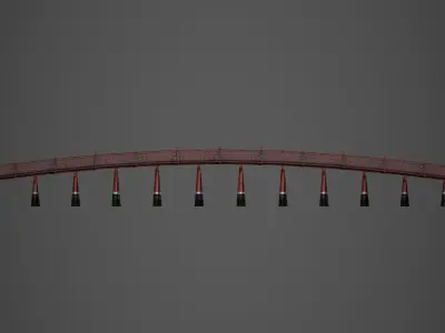 Asian bridge japanese Low-poly 3D model