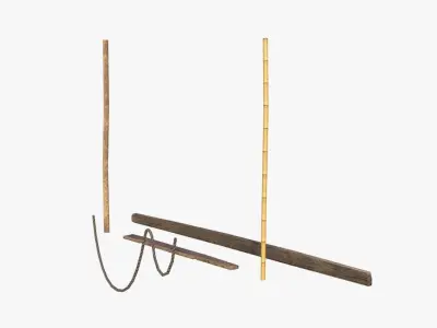 Free Demo - Modular Wooden Stakes and Planks Asset Free low-poly 3D model