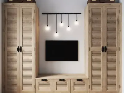 Set of wardrobe for bedroom 3D model