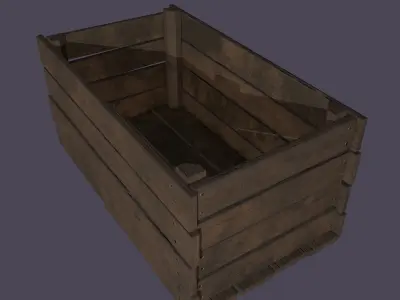 Wooden Crate Low-poly 3D model