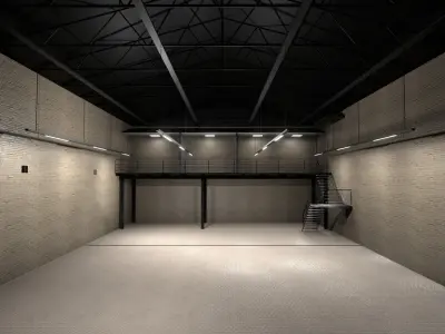 Warehouse Car studio Garage Office INTERIOR 3D model