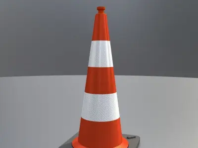 Traffic Cone 1000 mm Low-poly 3D model