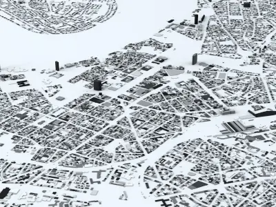 Dusseldorf Streets and Buildings 3D model