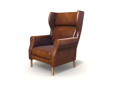 wingback chair indust 018 Low-poly 3D model