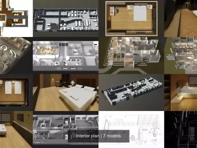 Interior plan 3D Model Pack