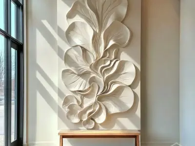 Fluid Organic Relief Panel Wall Decor Set STL Mural CNC 373 3D model