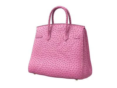 Hermes Birkin Bag Pink Ostrich Low-poly 3D model