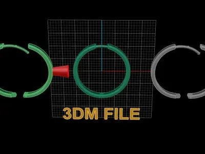 Earring Hoop LARGE SIZE 19mm Inside Diameter  3D print model