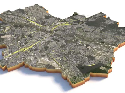 Warsaw City in Poland 3D model