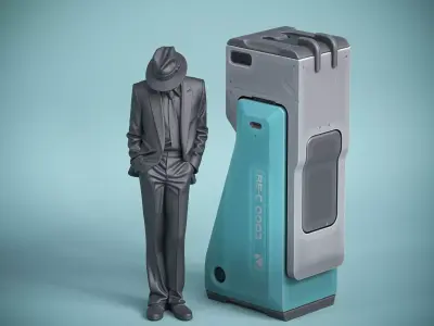 Sci-fi Console X3 PBR Low-poly 3D model