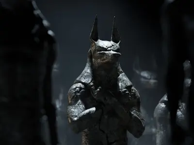 Anubis Statues Free 3D model