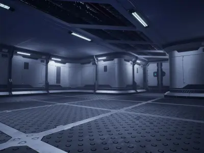 Modular Sci-Fi Environment Low-poly 3D model
